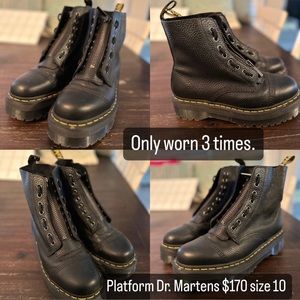 Dr. Martens black zip up platform boots